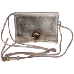Vintage Baccarat Eclipse pink metallic leather with crystal shoulder bag NIB