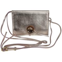 Vintage Baccarat Eclipse pink metallic leather with crystal shoulder bag NIB 7