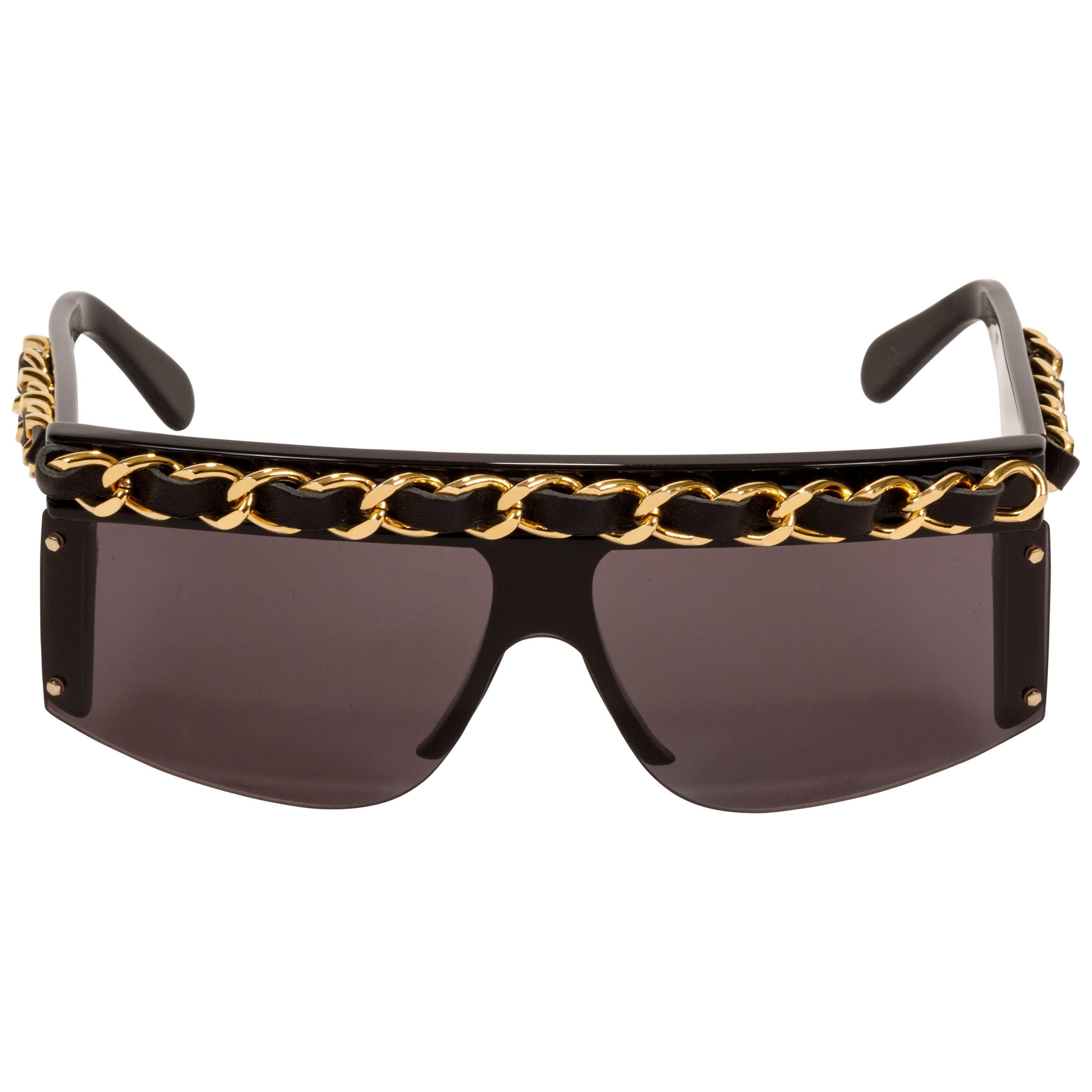 Chanel Rare 1980's Gold Chain Sunglasses