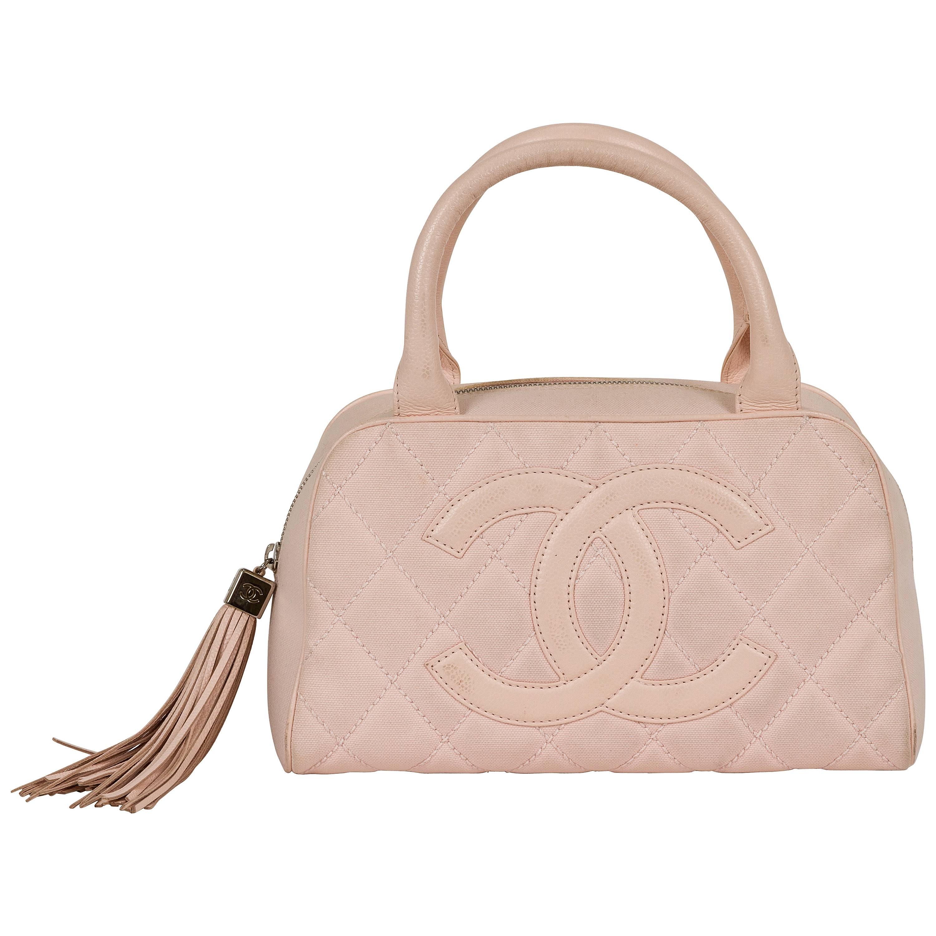90's Chanel Pink Bowler Bag w/ Tassel