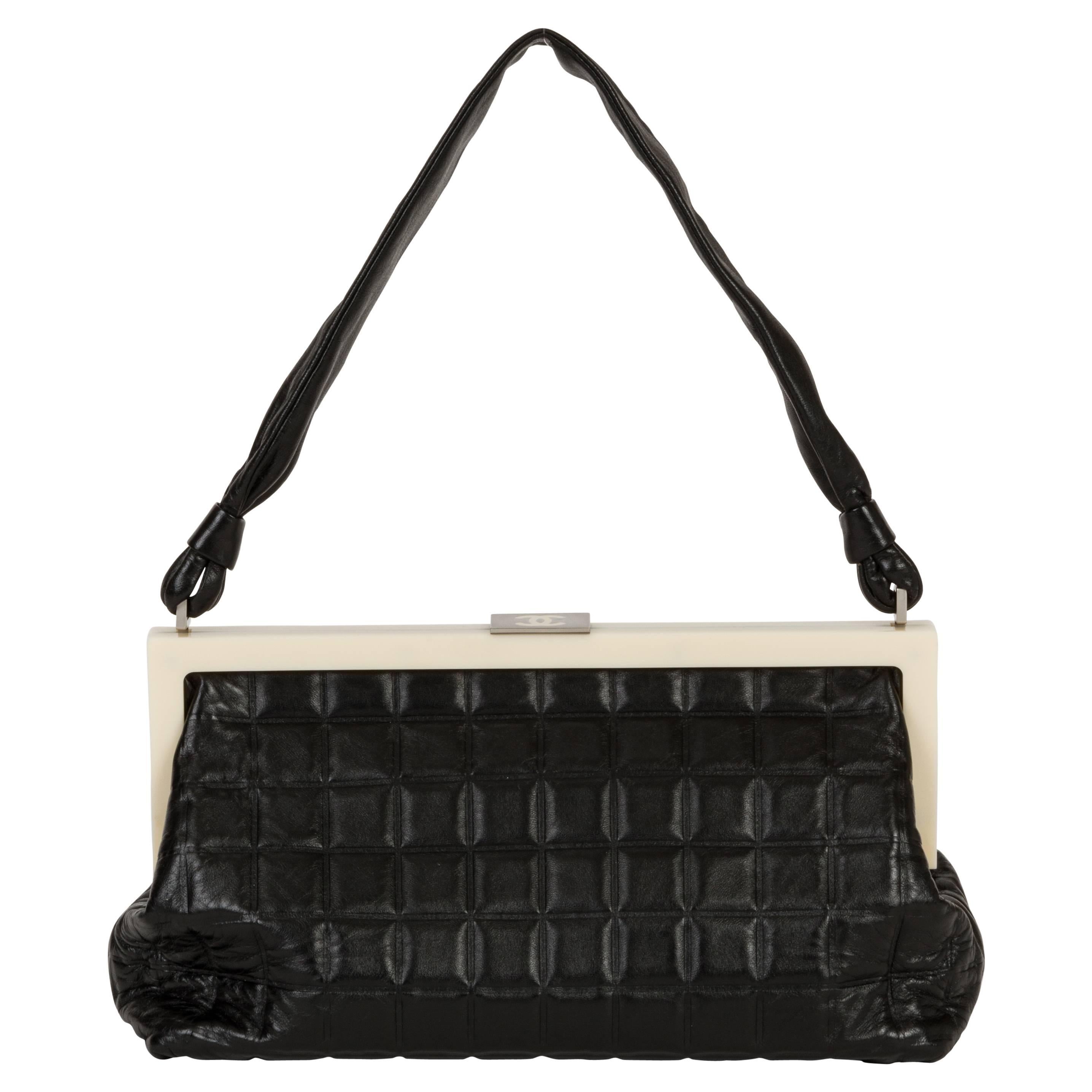 Chanel Black 
White Frame Quilted Bag