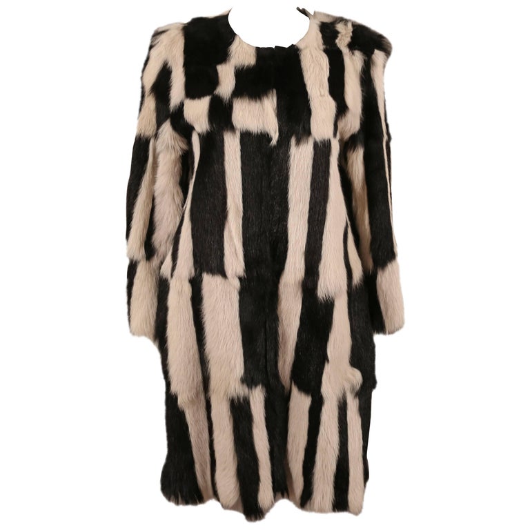 Isabel Marant black and ecru goat hair Alea coat, C. at | isabel marant isabel fur coat, isabel marant fur vest