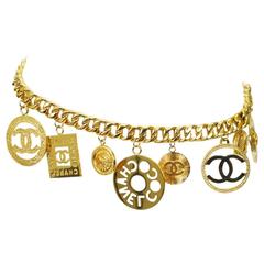 Vintage Chanel Big Charm Chunky Chain Belt Necklace Rare