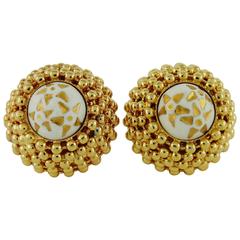 Celine Paris Vintage 1989 Domed Clip-On Earrings 10
