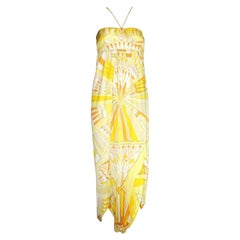 UNWORN Emilio Pucci Signature Print Sundial Silk Harem Jumpsuit Maxi Gown 44