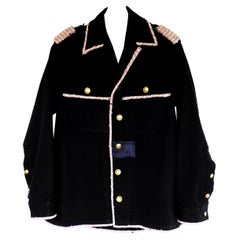 Embellished Jacket Black Military Sequin Gold Pink Tweed Large J Dauphin