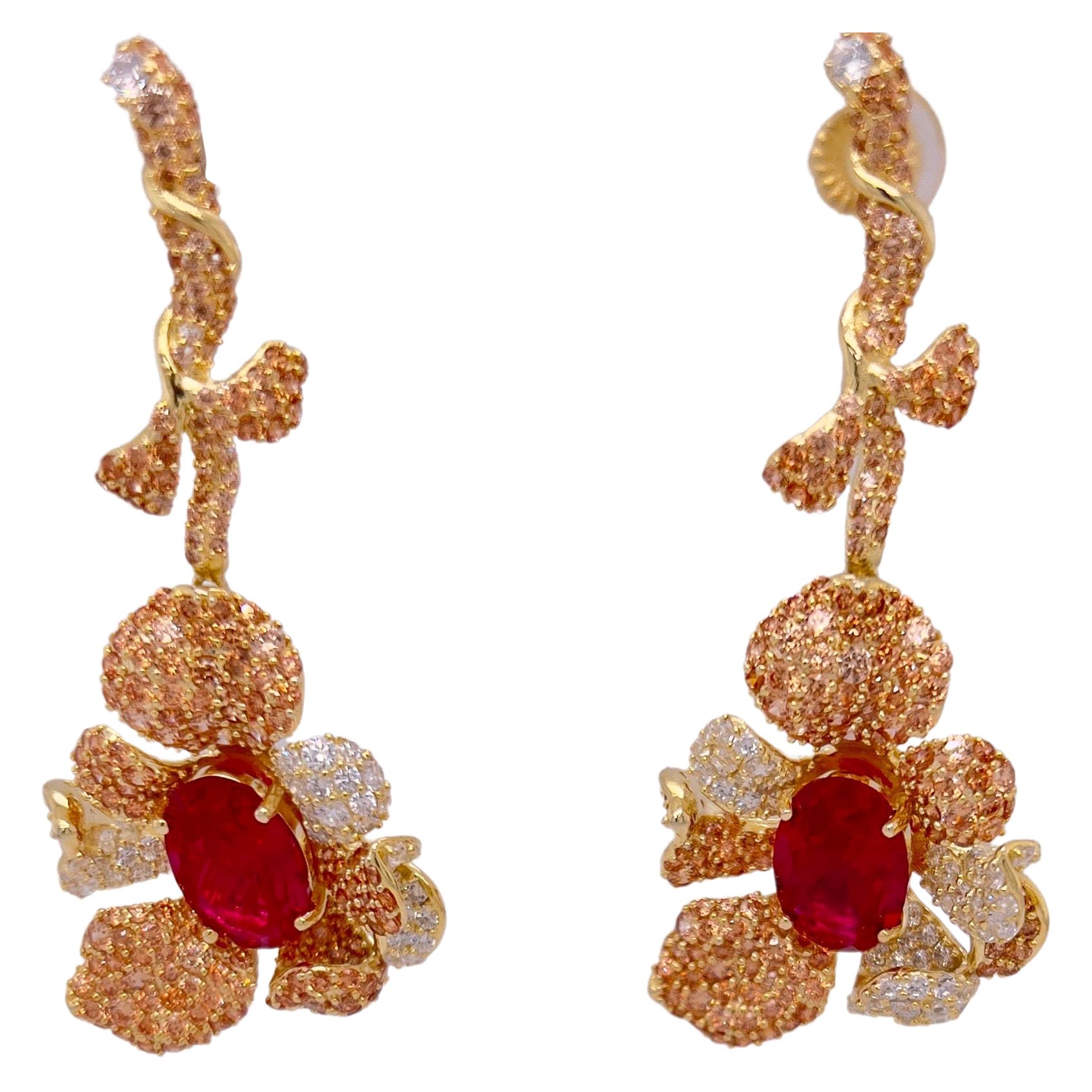 CZ Earrings Gold Over Silver