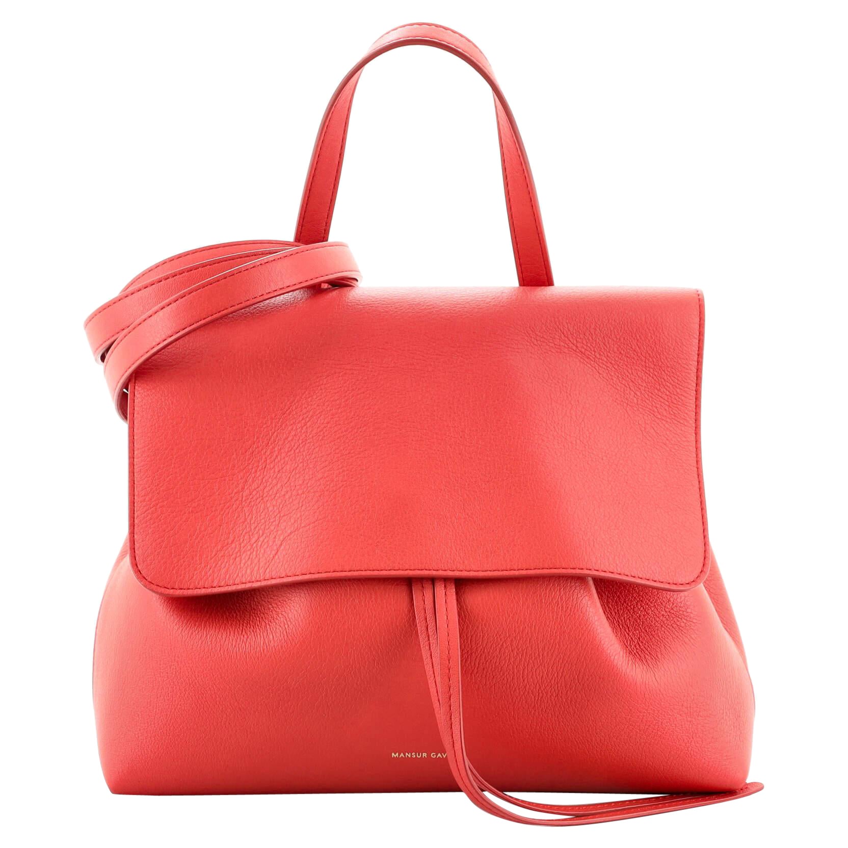 MANSUR GAVRIEL Black Leather Red Interior Tote Bag at 1stDibs black