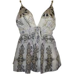 2000s Roberto Cavalli Chiffon Printed Top (S) 6