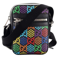 Gucci Front Zip Messenger Bag Psychedelic Print GG Coated Canvas Mini