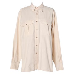 Off-white corduroy cotton shirt Yves Saint Laurent Sportswear 