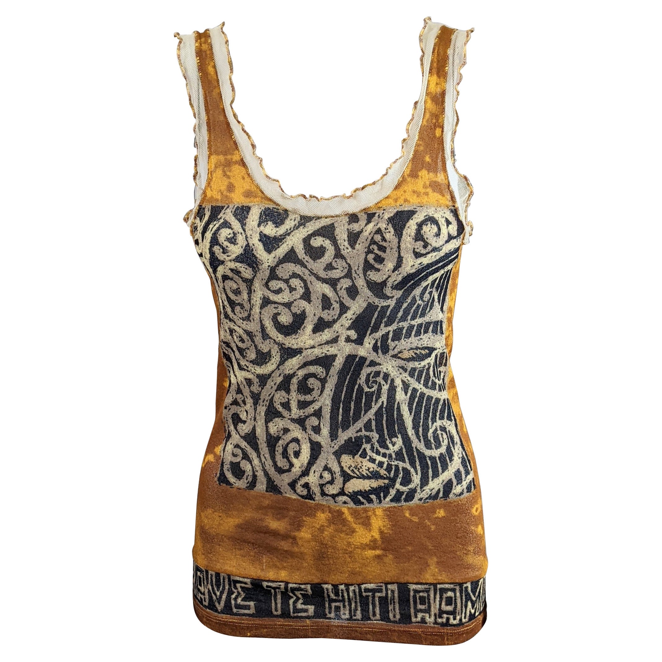 Jean Paul Gaultier Tank aus durchsichtigem Mesh im Angebot