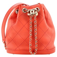 Chanel CC Drawstring Bucket Bag Quilted Calfskin Mini