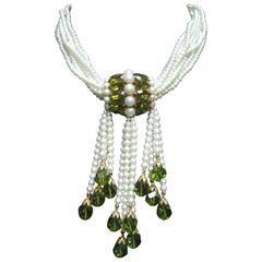 Exquisite Glittering Crystal Pearl Beaded Necklace 11