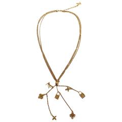 Louis Vuitton LIKE NEW Gold LV Flower Charms Chain Lariat Dangle Necklace in Box 7