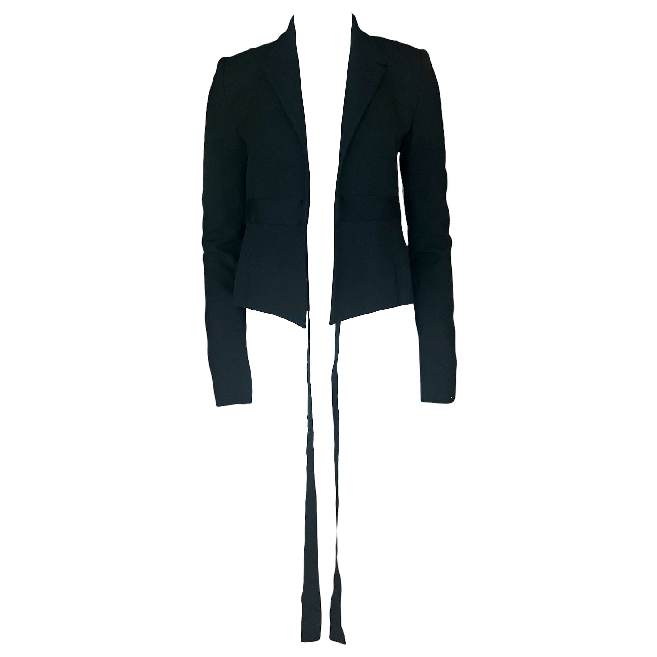Bonnie Young Black Wool Blazer Jacket, Size 2 w/ Tags For Sale