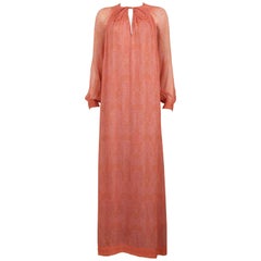 Vintage Aananda Indian silk chiffon maxi dress, C. 1970s