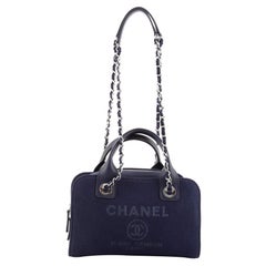 Chanel Deauville Bowlingtasche aus Segeltuch