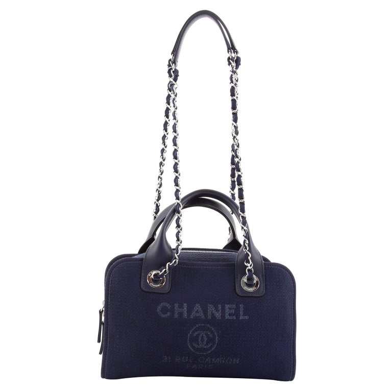 Chanel Deauville Bowling Bag Canvas Small at 1stDibs