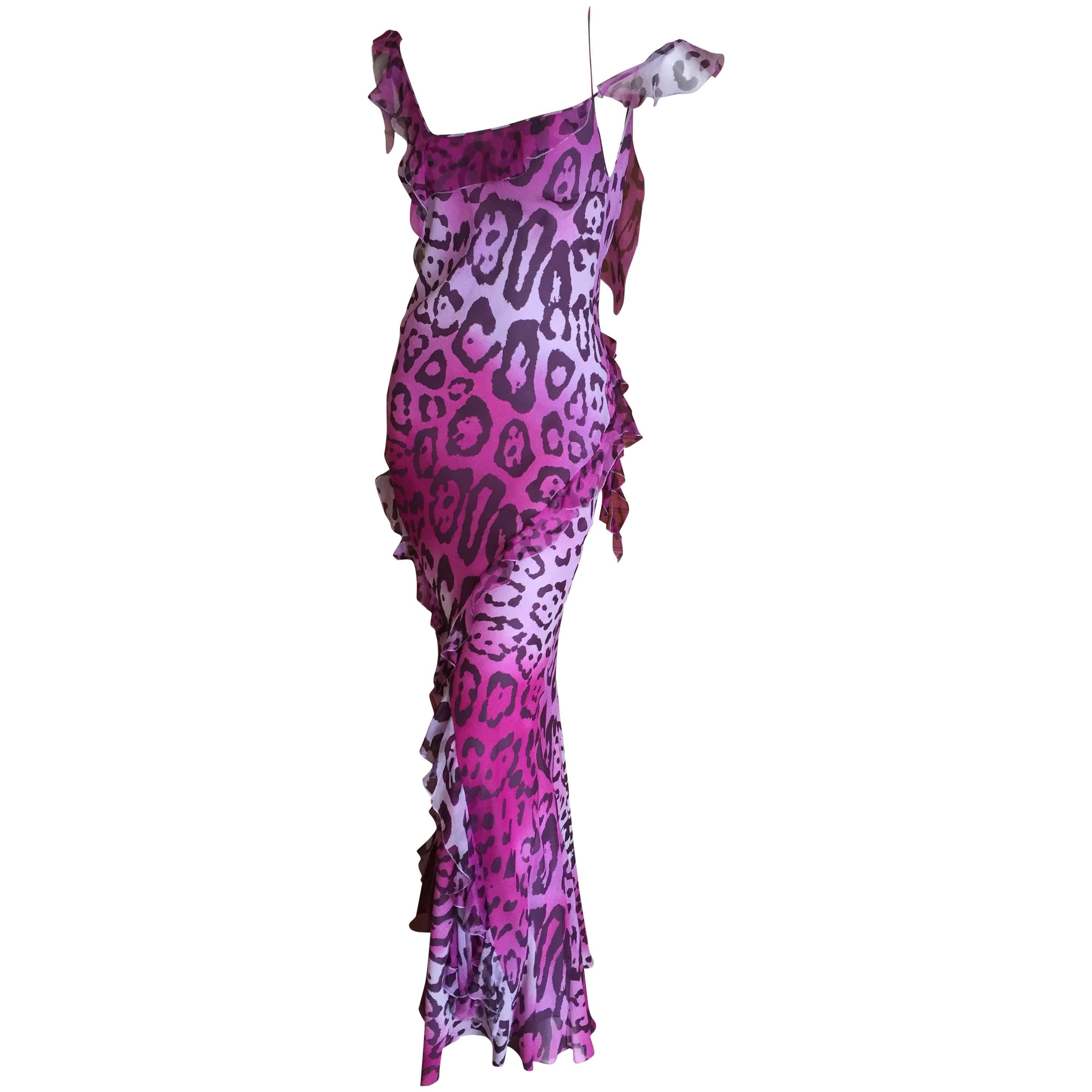 Christian Dior by John Galliano Bias Cut Leopard Dress For Sale