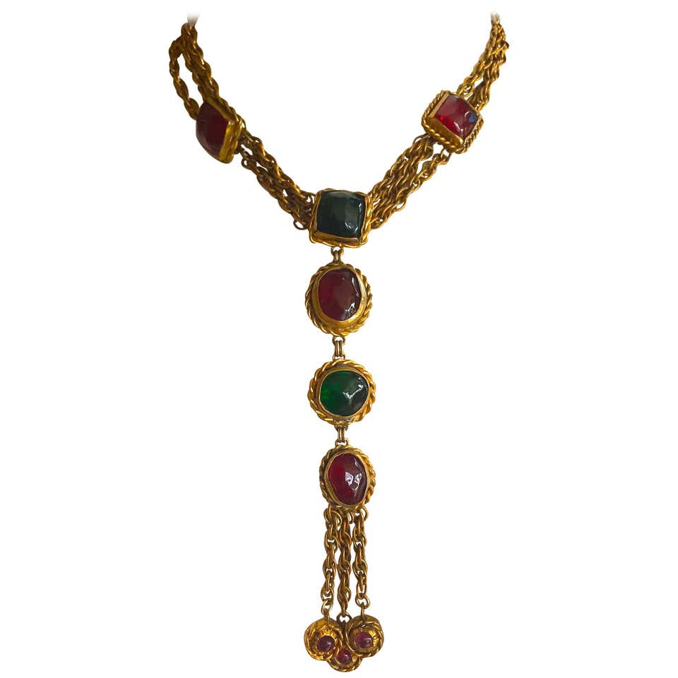 Chanel Vintage Gripoix Tassel Necklace at 1stDibs