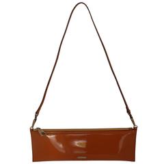 Burberry Prorsum Orange Patent Shoulder Handbag - GHW