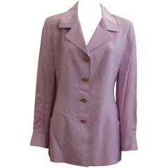 Karl Lagerfeld Lavender Linen Blend Jacket - 42 - 1980's 