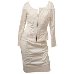 Gucci 2 PC Ivory Skirt Suit 