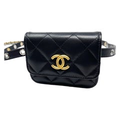 NEW Chanel Black Quilted Leather Waist Bag Belt Bag