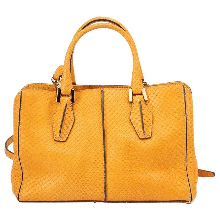 Pre-Loved Tod’s Women's Joy Tote Bag Mustard Real Python For Sale at ...