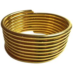 Vintage 1980s MARTHA STURDY 24K Goldplated Coil Bracelet