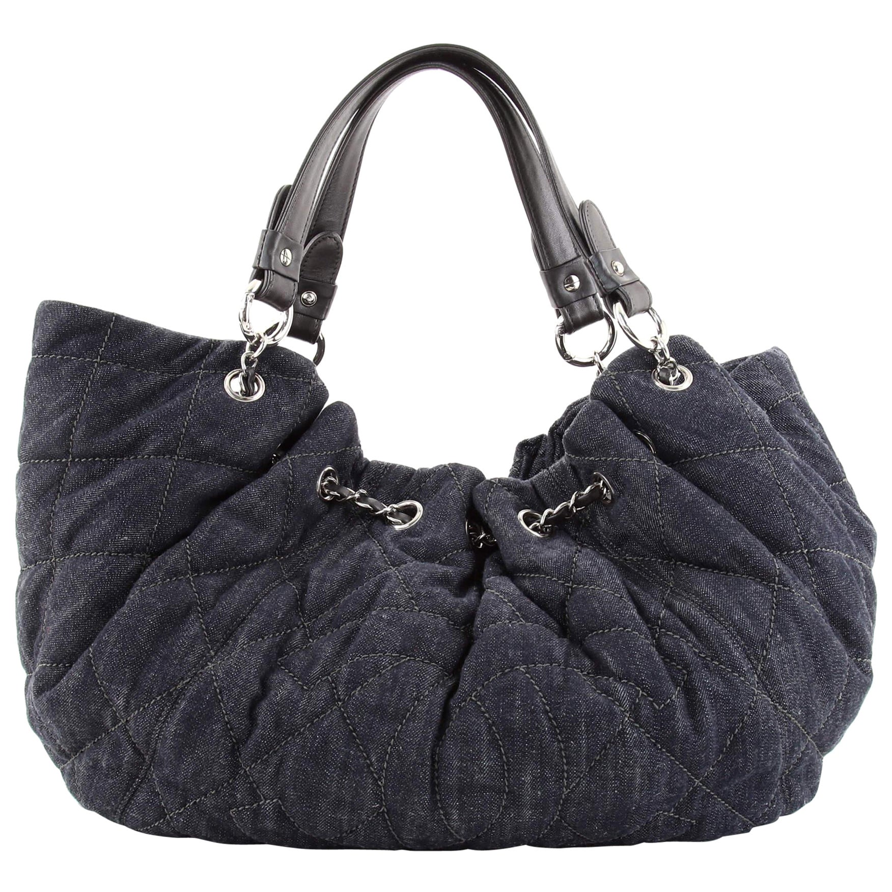 Chanel Cabas Tote Quilted Denim Large