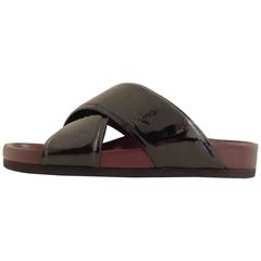 Celine Black and Burgundy Slides Size 37 (6.5)