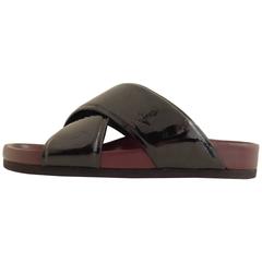 Celine Black and Burgundy Slides Size 37 (6.5) 12