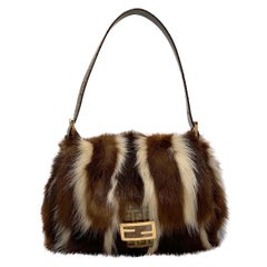 Fendi Striped Skunk Fur Handbag (Circa 2000)