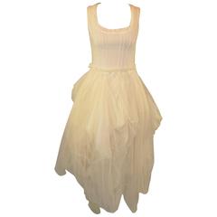 Vintage S/S 1994 Dolce & Gabbana Runway Ivory Grunge Ballerina Tulle Gown Dress