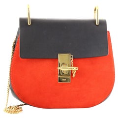 Chloe Drew Crossbody Bag Leather and Suede Small