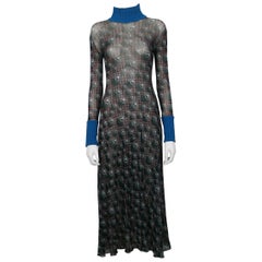 Jean Paul Gaultier Vintage Op Art Sheer Mesh Dress Size M