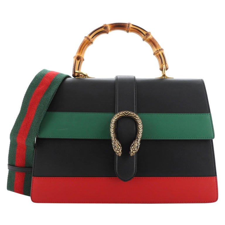 Gucci Dionysus Bamboo Top Handle Bag Colorblock Leather Large at 1stDibs