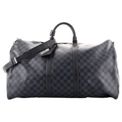 Louis Vuitton Keepall Bandouliere Bag Damier Cobalt 55