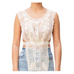 Top ouvert sur le ct en coton dentelle ivoire Edwardian