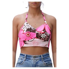MORPHEW COLLECTION Pink, Brown & White Bustier With Adjustable Straps