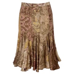 Roberto Cavalli F/W 2004 brocade patchwork skirt