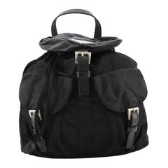 Prada Vela Double Front Pocket Backpack Tessuto with Saffiano Leather Medium