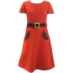 1960s Courreges orange wool mod dress 7