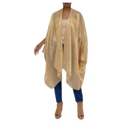 MORPHEW ATELIER Gold Metallic Chanel Cocoon Abend-Wickel aus Seidenmischung mit Stoff
