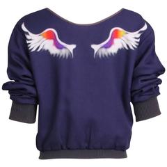 Yohji Yamamoto Zip Up Jacket Top w/Wings Print at the Back Ca. 2002 9