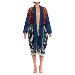 MORPHEW COLLECTION African Indigo & Antique Peruvian Embroidered Unisex Duster 