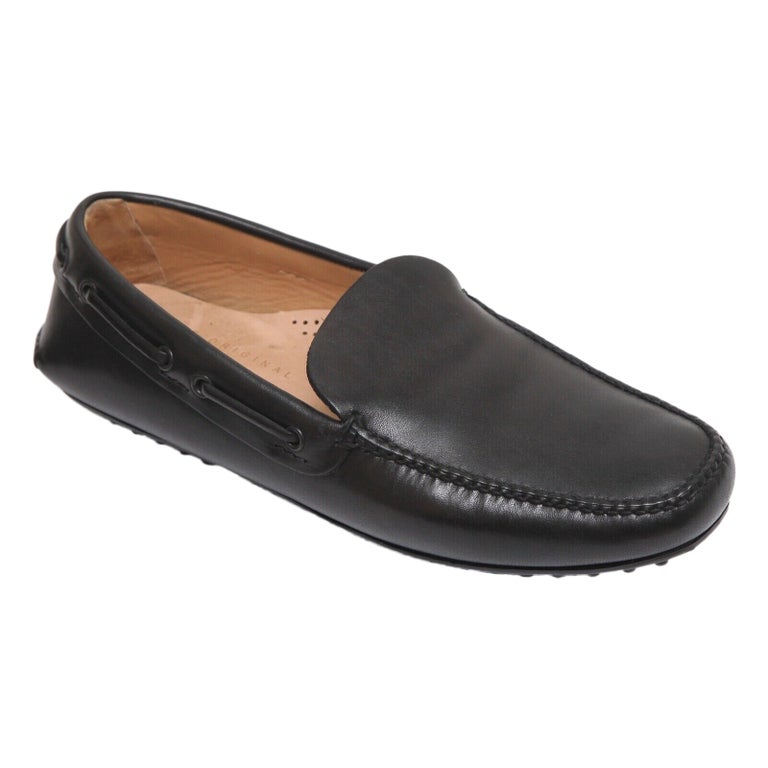 THE ORIGINAL CAR SHOE by PRADA Men's Black Leather Loafer Moccasin