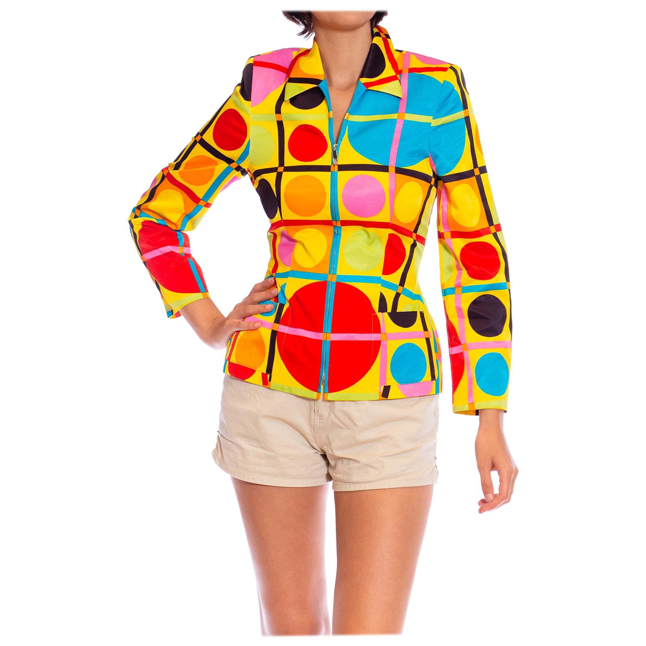 1990S Rainbow Geometric Cotton Jacket
